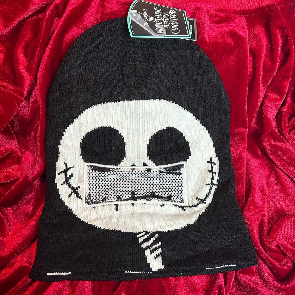 ♡ Disney’s Nightmare Before Christmas Jack Skellington Black Beanie